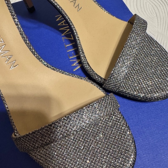 Stuart Weitzman Nunaked Gunmetal Sandal Pump - Size 8C (8 Wide) - Picture 4 of 8